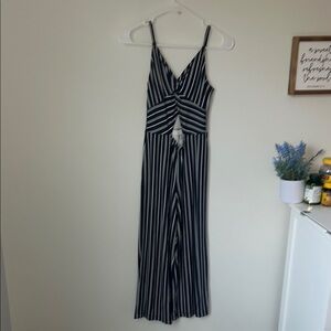 Black and White Striped Jumpsuit